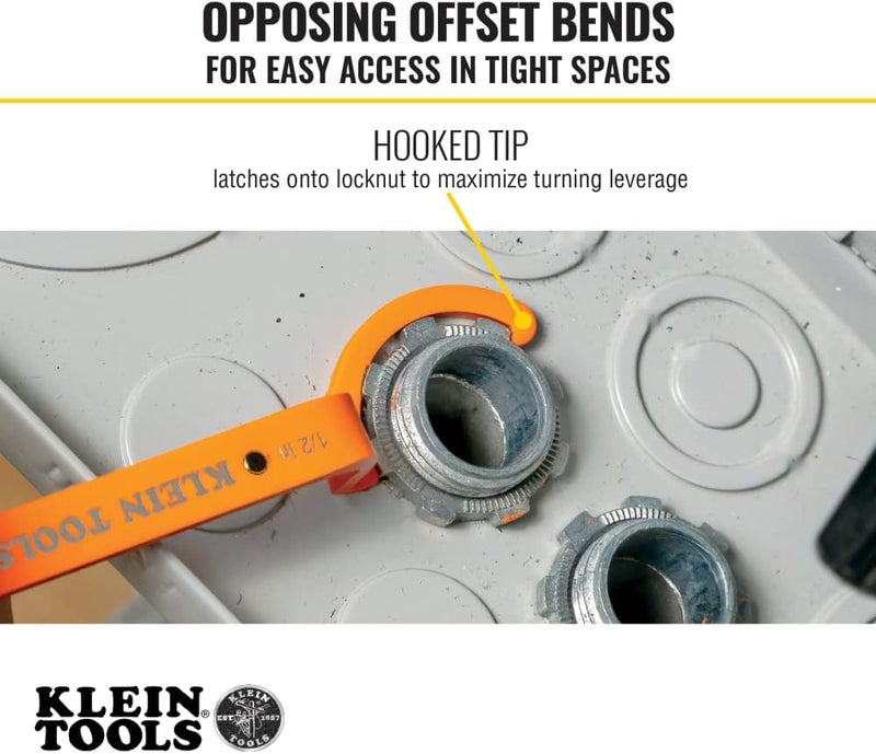 Klein Tools طقم مفاتيح قفل الأنابيب 50900R، لتشديد وفك الأقفال في المساحات الضيقة، 1/2، 3/4 و1 إنش، انحناءات مائلة، 3 قطع - Image 3